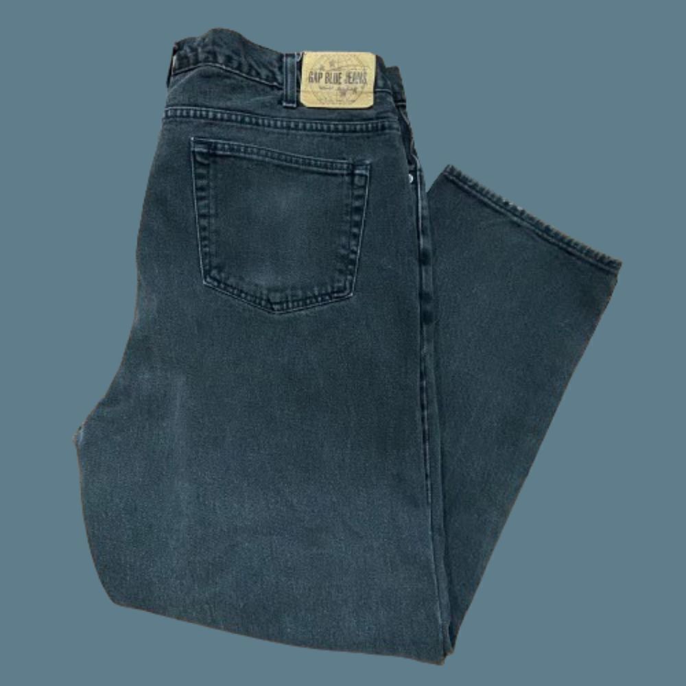 Gap Blue Jeans Vintage Y2K Easy Fit Black Denim 100% Cotton Men's Size 35 x 30